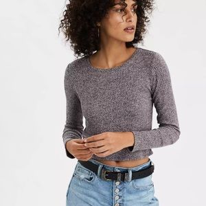 Long sleeve baby rubbed tee shirt